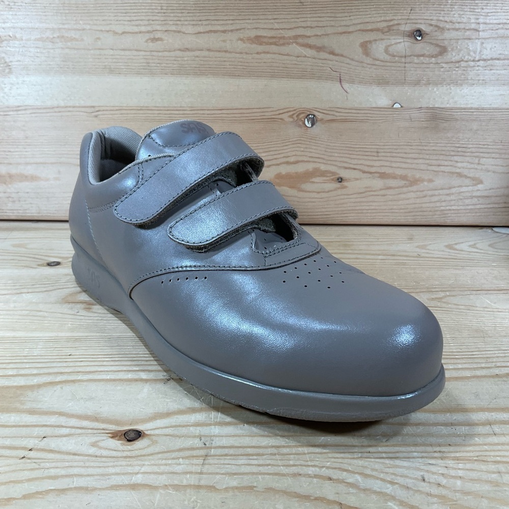 SAS Me Too Leather Hook Loop Walking Shoes Womens 10 N NARROW Mocha Double Strap